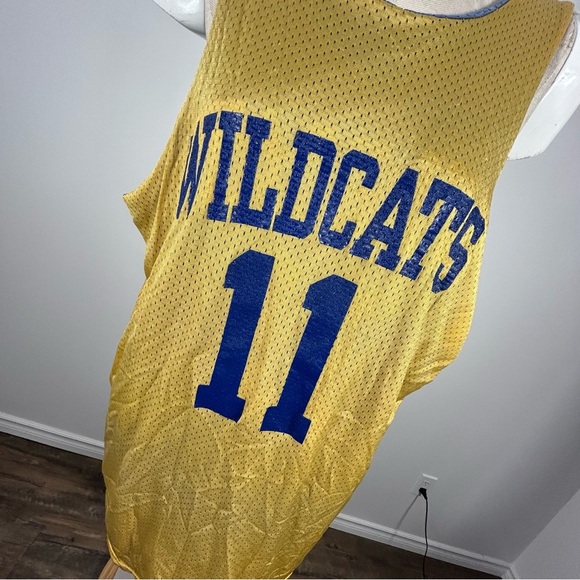 Vintage Men Blue Yellow Wildcats Reversible Jersey Tank Top Size L - Picture 7 of 13